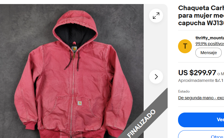2000 Vintage Carhartt J130 Salmon Active Jacket (M)