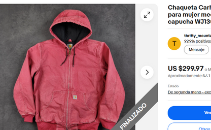 2000 Vintage Carhartt J130 Salmon Active Jacket (M)