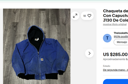 1990 Vintage Carhartt JR149 Royal Blue Active Jacket (M)