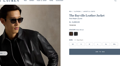 2010 Polo Ralph Lauren Black Leather Harrington  (L/XL)