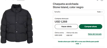 Stone Island Black Impermeable Down Puffer Jacket (M)