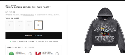 Valley Dreams Faded Black Oreo Hoodie (M/L)