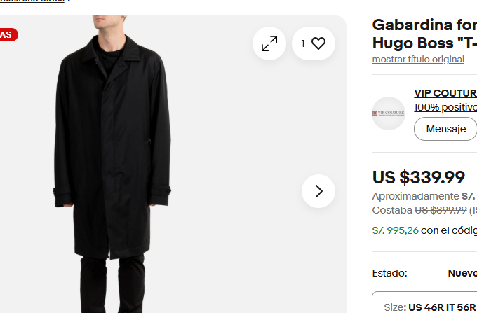 2000 Vintage Hugo Boss Wool Trench Coat (M/L)