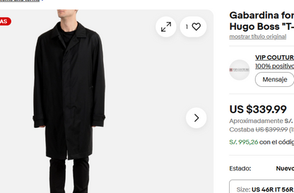 2000 Vintage Hugo Boss Wool Trench Coat (M/L)