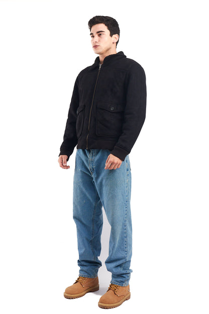 2000 Tommy Hilfiger Faux Fur A-2 Flight Jacket (M)