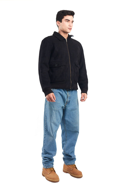 2000 Tommy Hilfiger Faux Fur A-2 Flight Jacket (M)