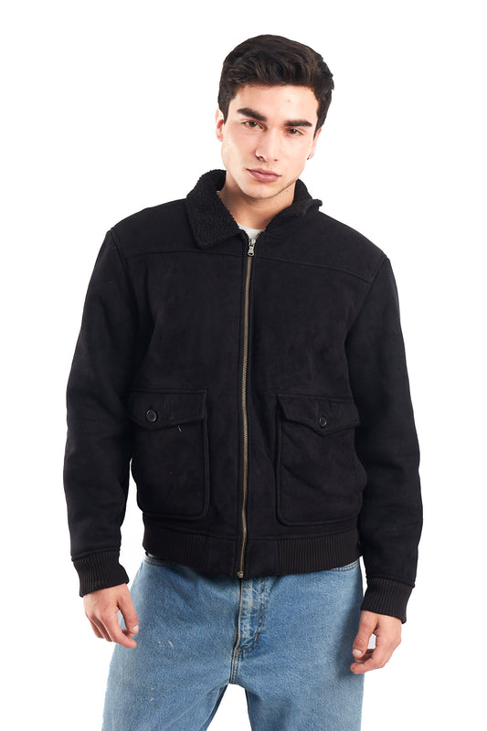 2000 Tommy Hilfiger Faux Fur A-2 Flight Jacket (M)