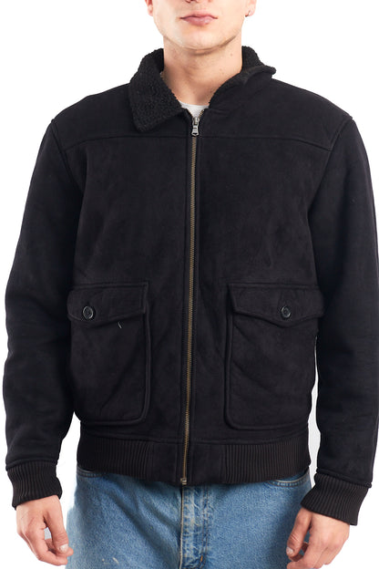 2000 Tommy Hilfiger Faux Fur A-2 Flight Jacket (M)