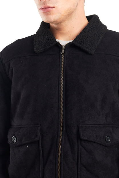 2000 Tommy Hilfiger Faux Fur A-2 Flight Jacket (M)