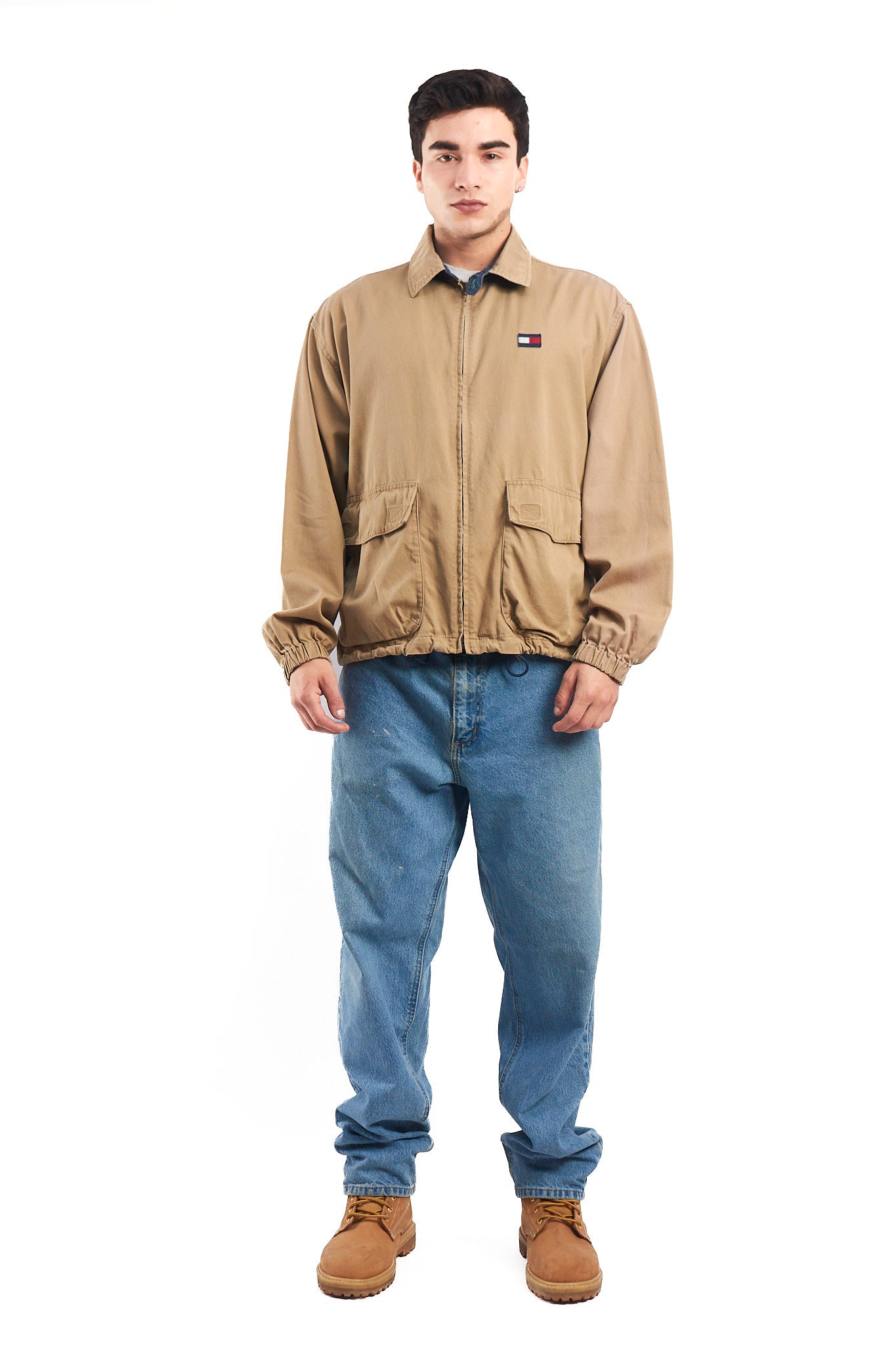 1999 Vintage Tommy Hilfiger Camel Aviator Jacket (M/L)