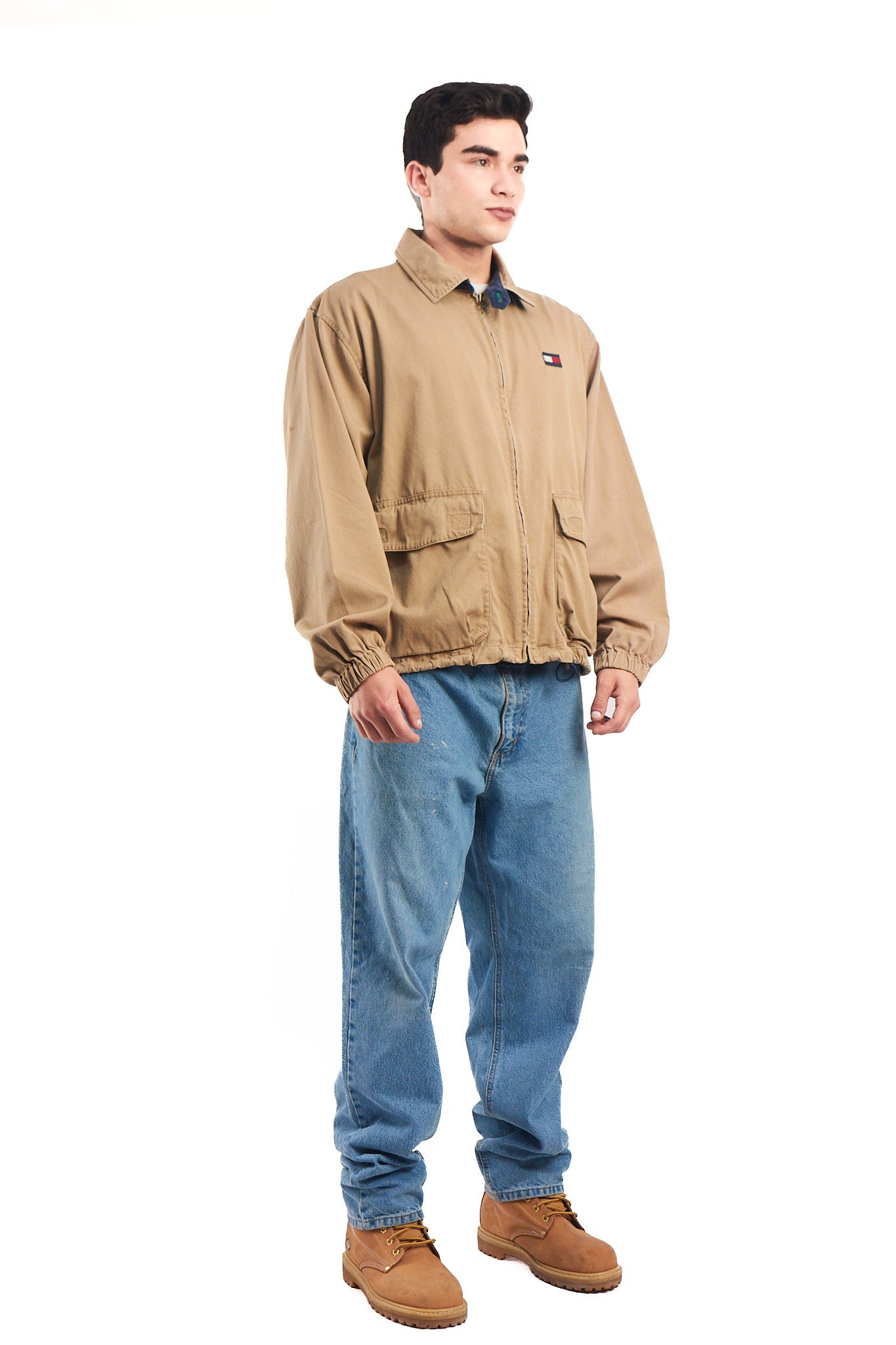 1999 Vintage Tommy Hilfiger Camel Aviator Jacket (M/L)