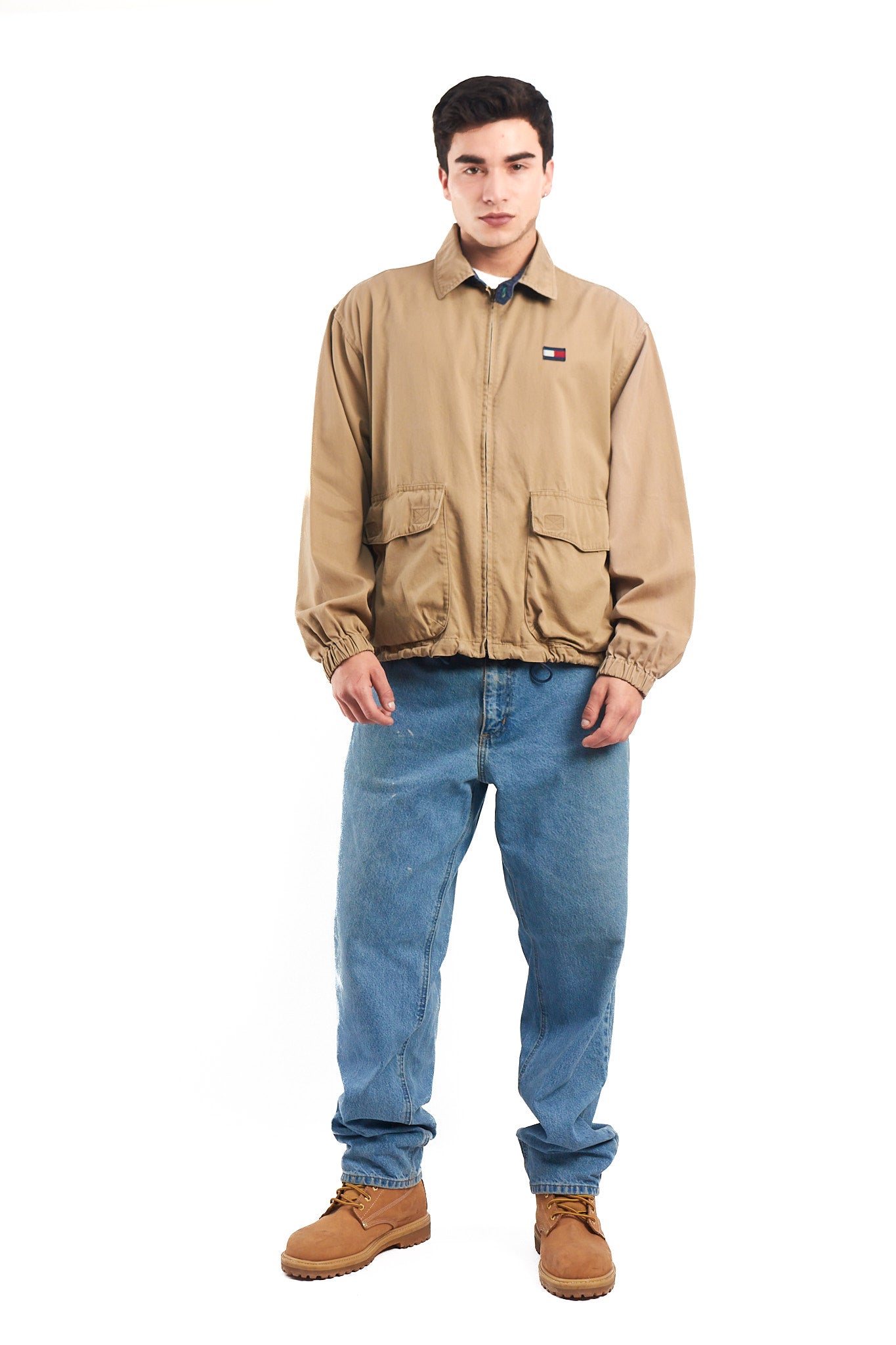 1999 Vintage Tommy Hilfiger Camel Aviator Jacket (M/L)