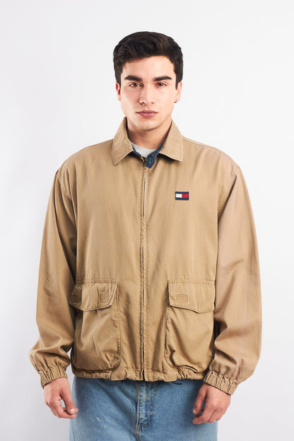 1999 Vintage Tommy Hilfiger Camel Aviator Jacket (M/L)