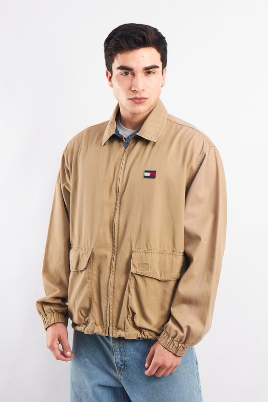 1999 Vintage Tommy Hilfiger Camel Aviator Jacket (M/L)