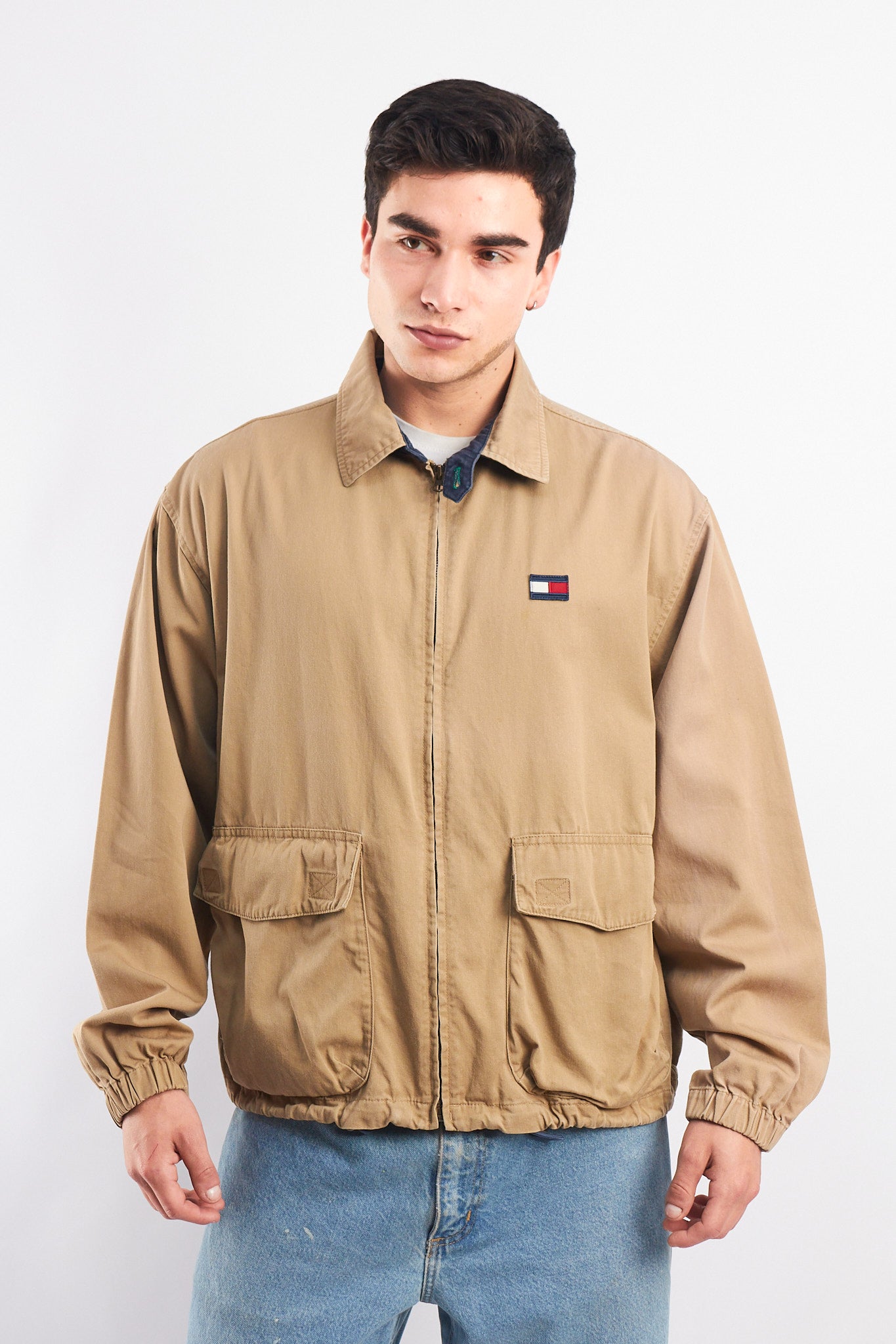 1999 Vintage Tommy Hilfiger Camel Aviator Jacket (M/L)