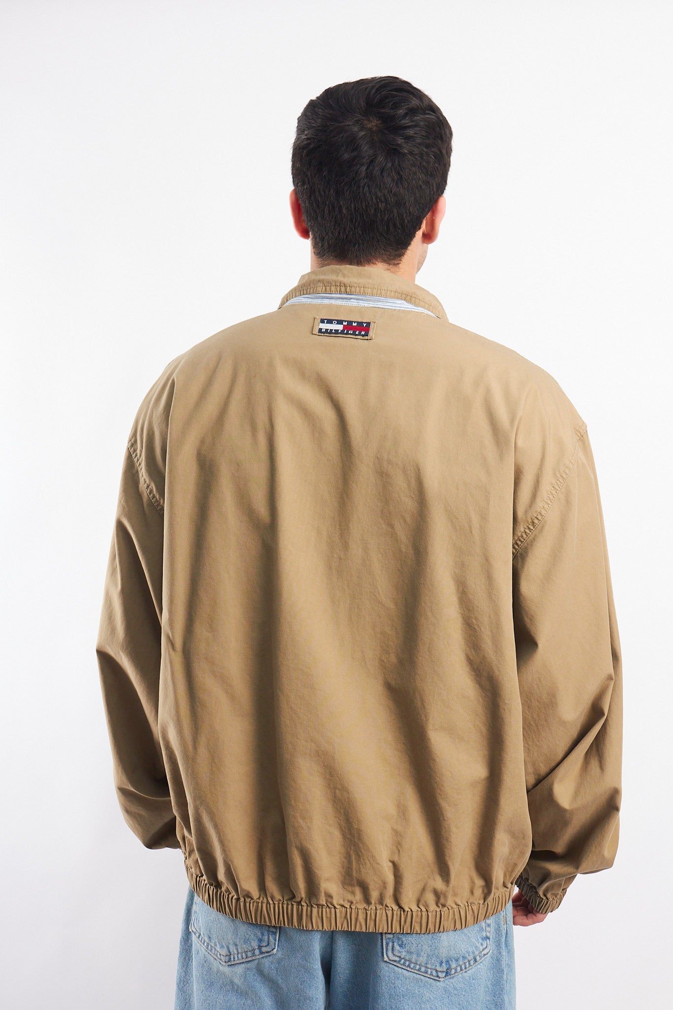1990 Vintage Tommy Lion Crest Sandstone Harrington Jacket (L/XL)