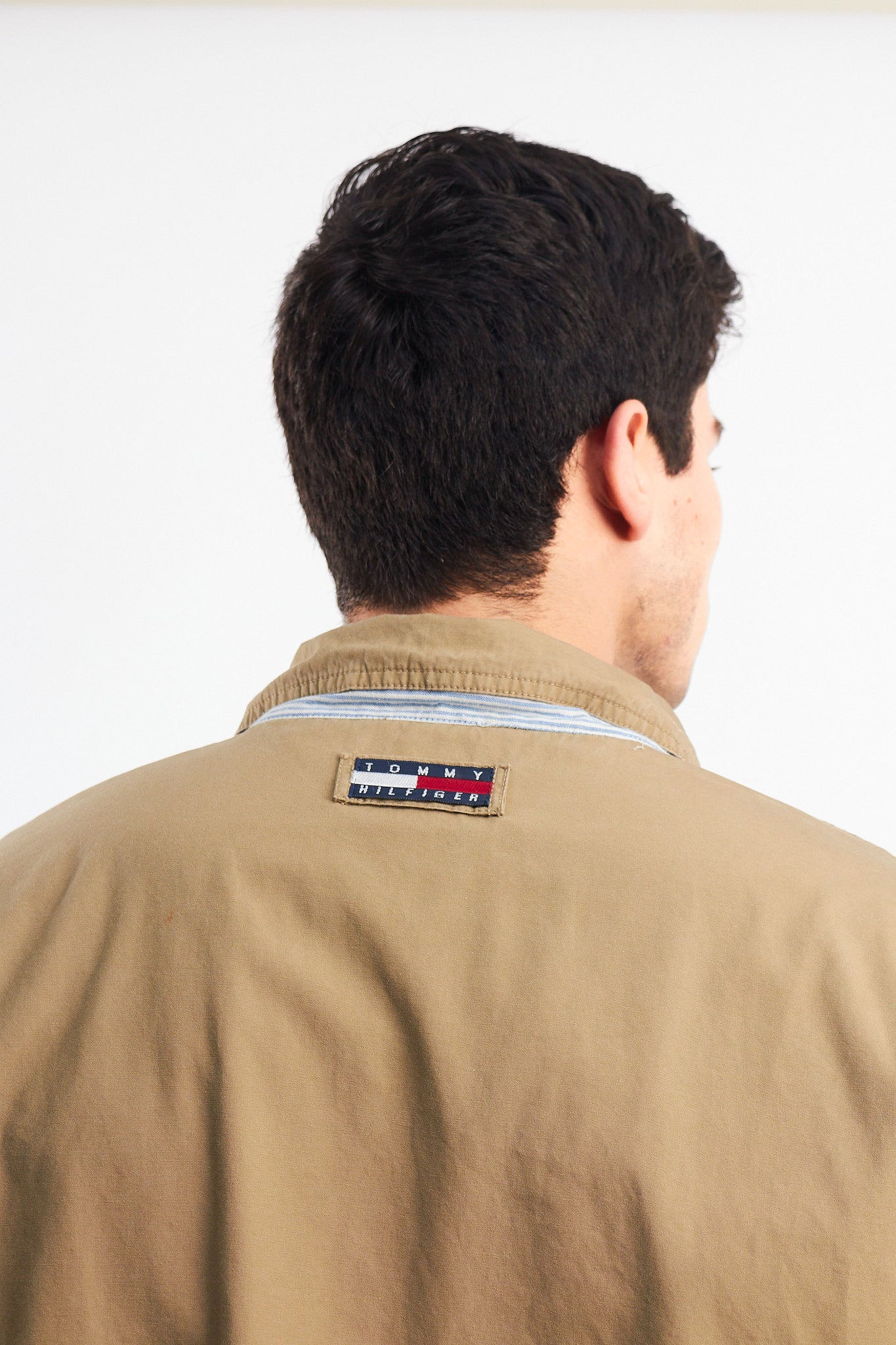 1990 Vintage Tommy Lion Crest Sandstone Harrington Jacket (L/XL)