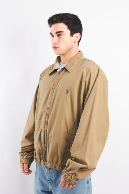 1990 Vintage Tommy Lion Crest Sandstone Harrington Jacket (L/XL)