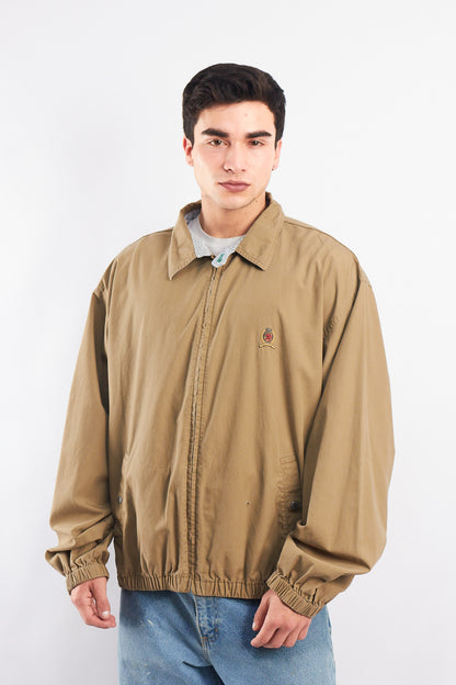 1990 Vintage Tommy Lion Crest Sandstone Harrington Jacket (L/XL)