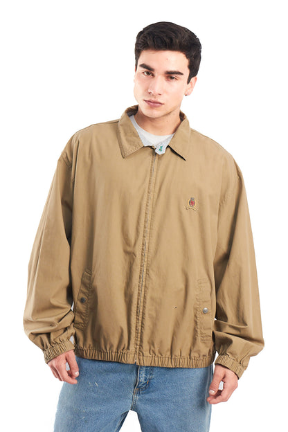 1990 Vintage Tommy Lion Crest Sandstone Harrington Jacket (L/XL)