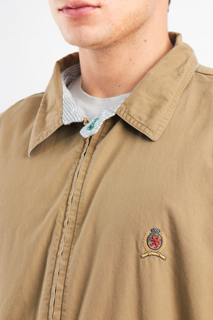 1990 Vintage Tommy Lion Crest Sandstone Harrington Jacket (L/XL)