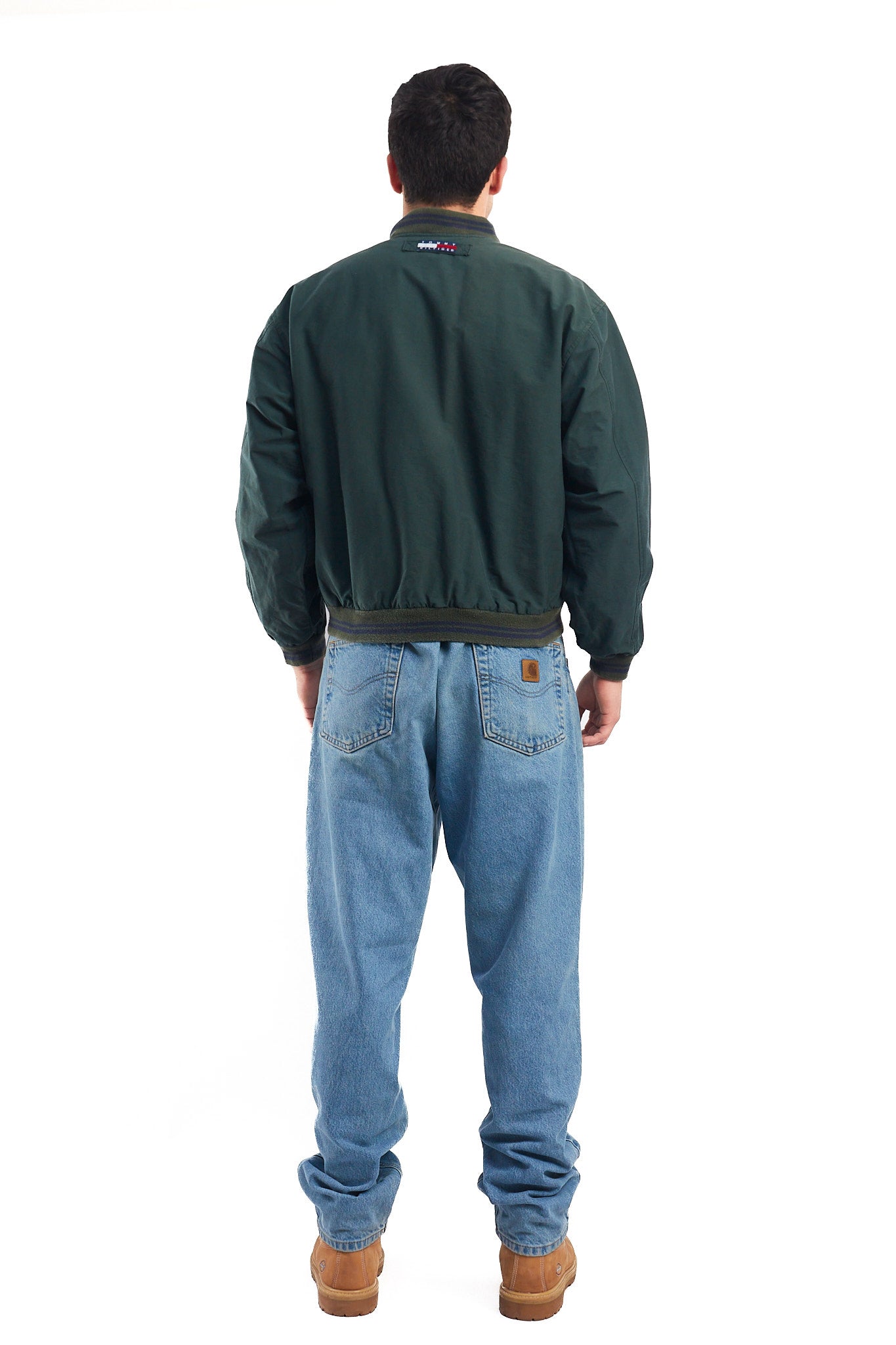 1990 Vintage Tommy Lion Crest Moss Green Bomber Jacket (S/M)