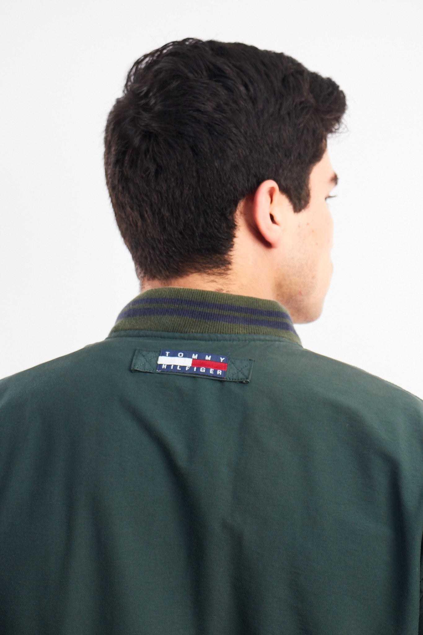 1990 Vintage Tommy Lion Crest Moss Green Bomber Jacket (S/M)