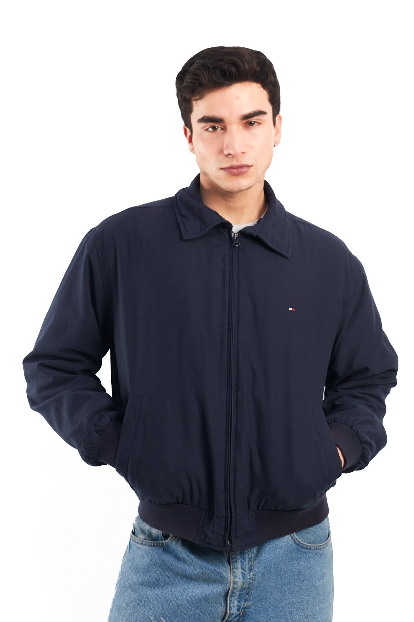 2000 Tommy Hilfilger Navy Harrington Jacket (M)