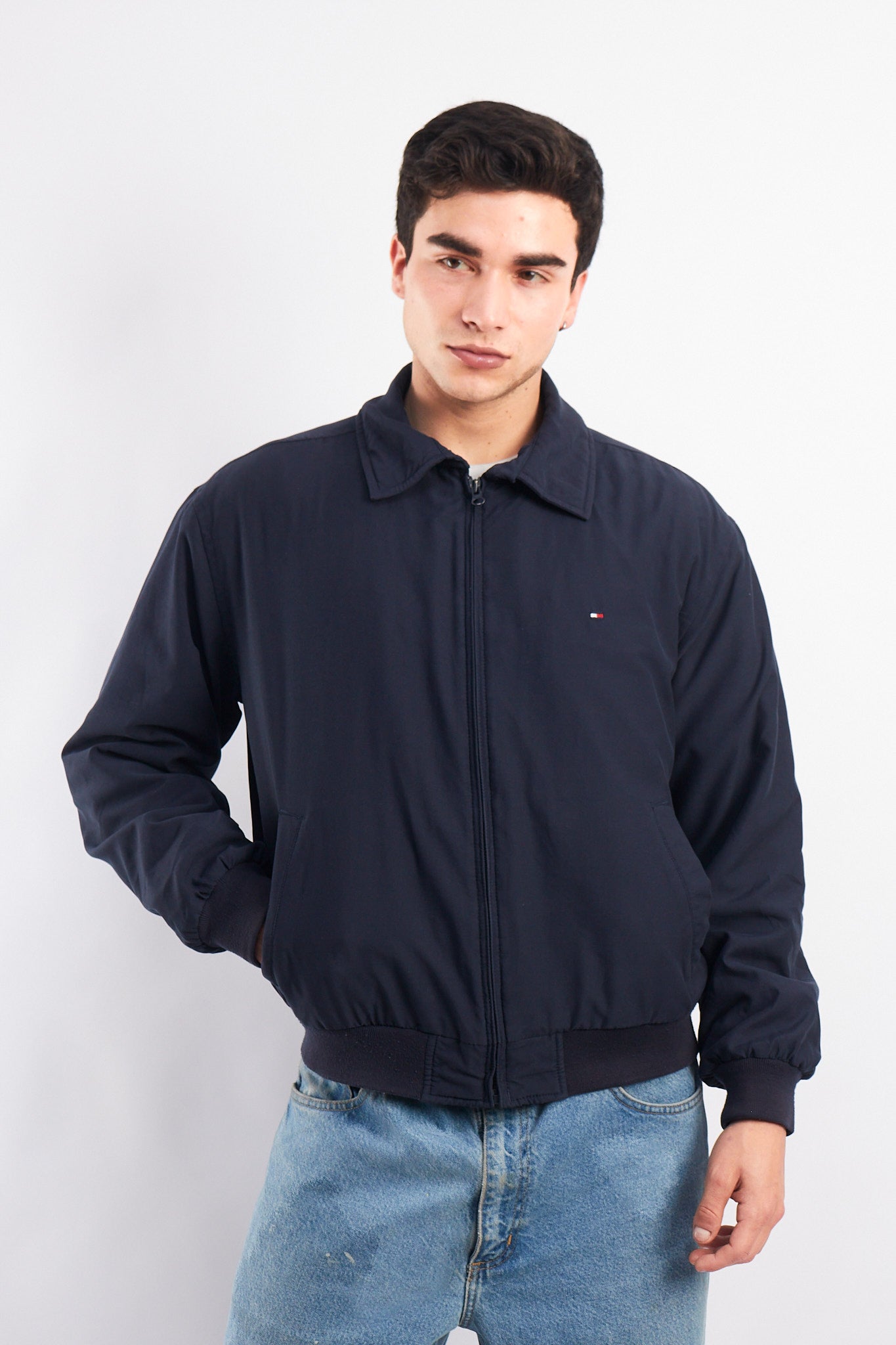 2000 Tommy Hilfilger Navy Harrington Jacket (M)