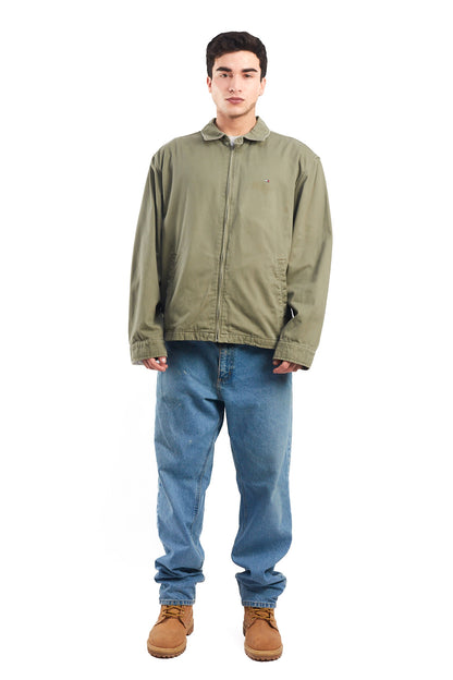 2000 Tommy Hilfiger Olive Green Harrington Jacket  (L/XL)