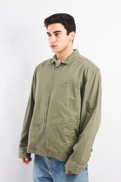 2000 Tommy Hilfiger Olive Green Harrington Jacket  (L/XL)