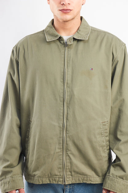 2000 Tommy Hilfiger Olive Green Harrington Jacket  (L/XL)
