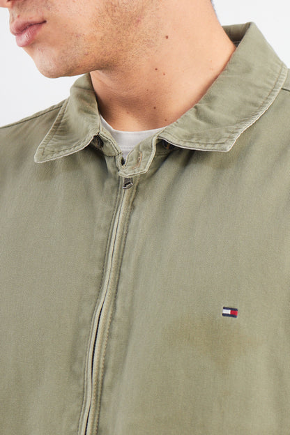 2000 Tommy Hilfiger Olive Green Harrington Jacket  (L/XL)