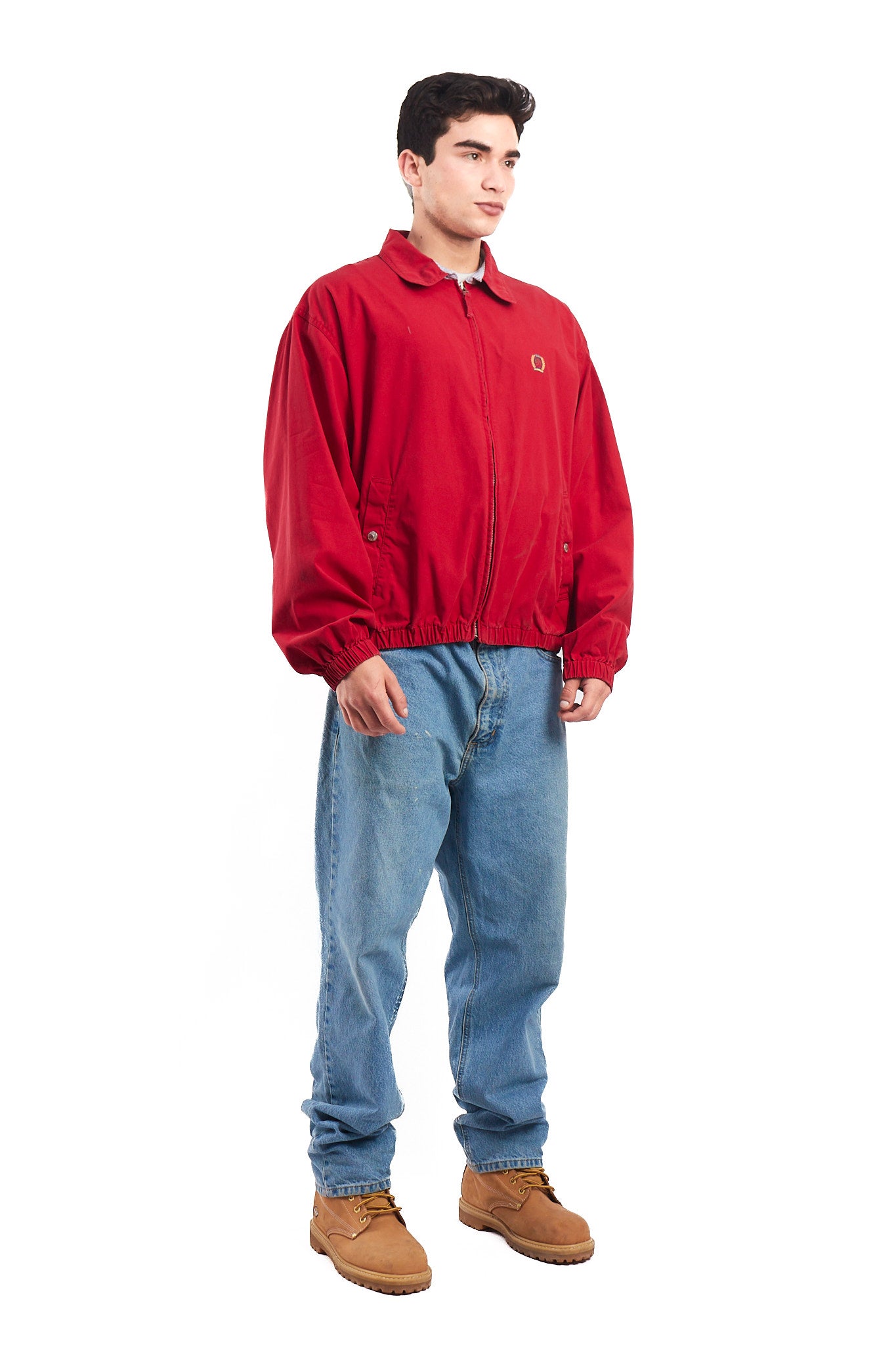 1990 Vintage Tommy Lion Crest Crimson Red Harrington Jacket (M/L)