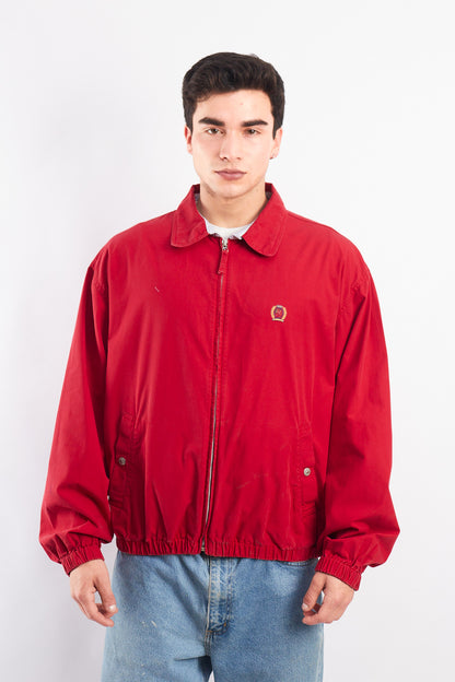 1990 Vintage Tommy Lion Crest Crimson Red Harrington Jacket (M/L)