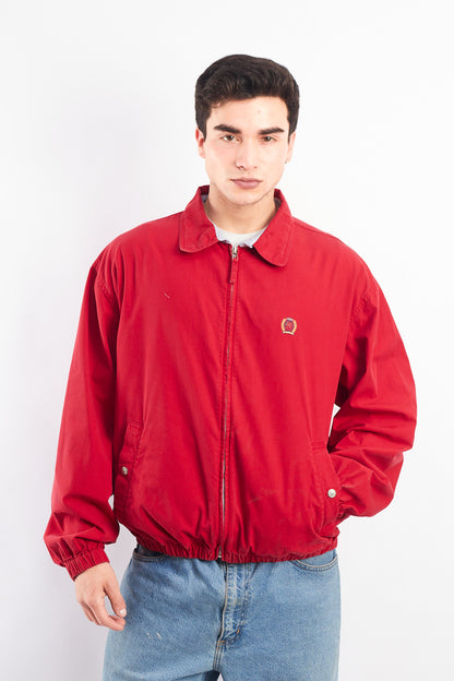 1990 Vintage Tommy Lion Crest Crimson Red Harrington Jacket (M/L)