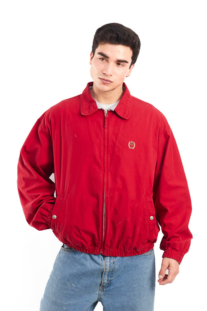 1990 Vintage Tommy Lion Crest Crimson Red Harrington Jacket (M/L)