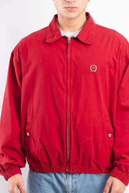 1990 Vintage Tommy Lion Crest Crimson Red Harrington Jacket (M/L)