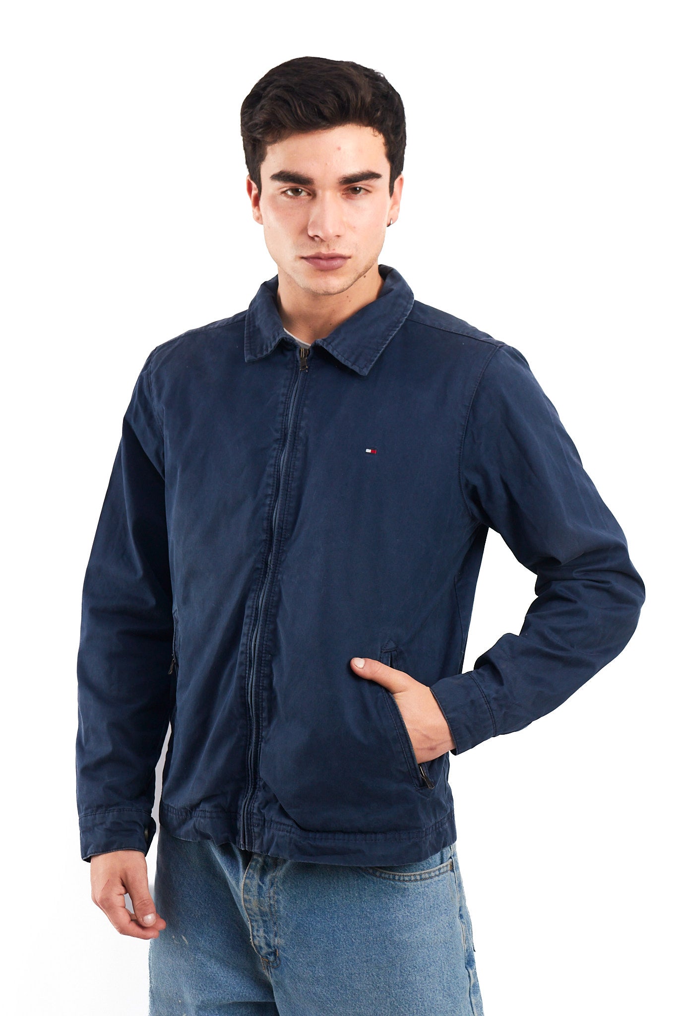 2000 Tommy Hilfiger Navy Harrington Jacket (M)