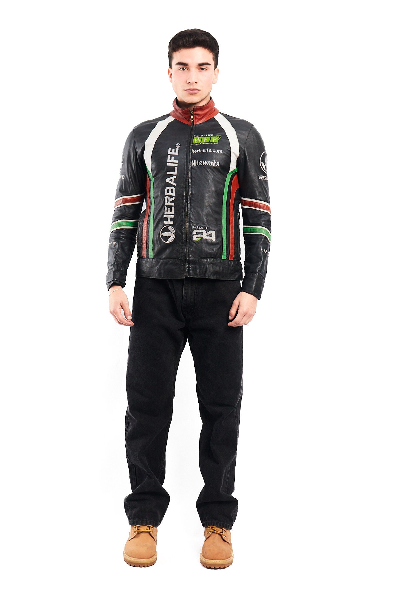 Vintage Herbalife Leather Racing Jacket (S/M)
