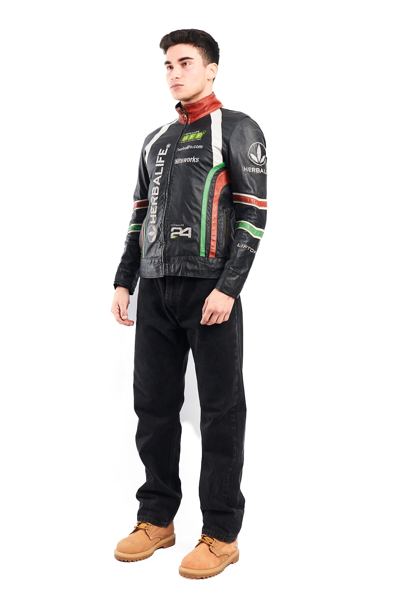 Vintage Herbalife Leather Racing Jacket (S/M)