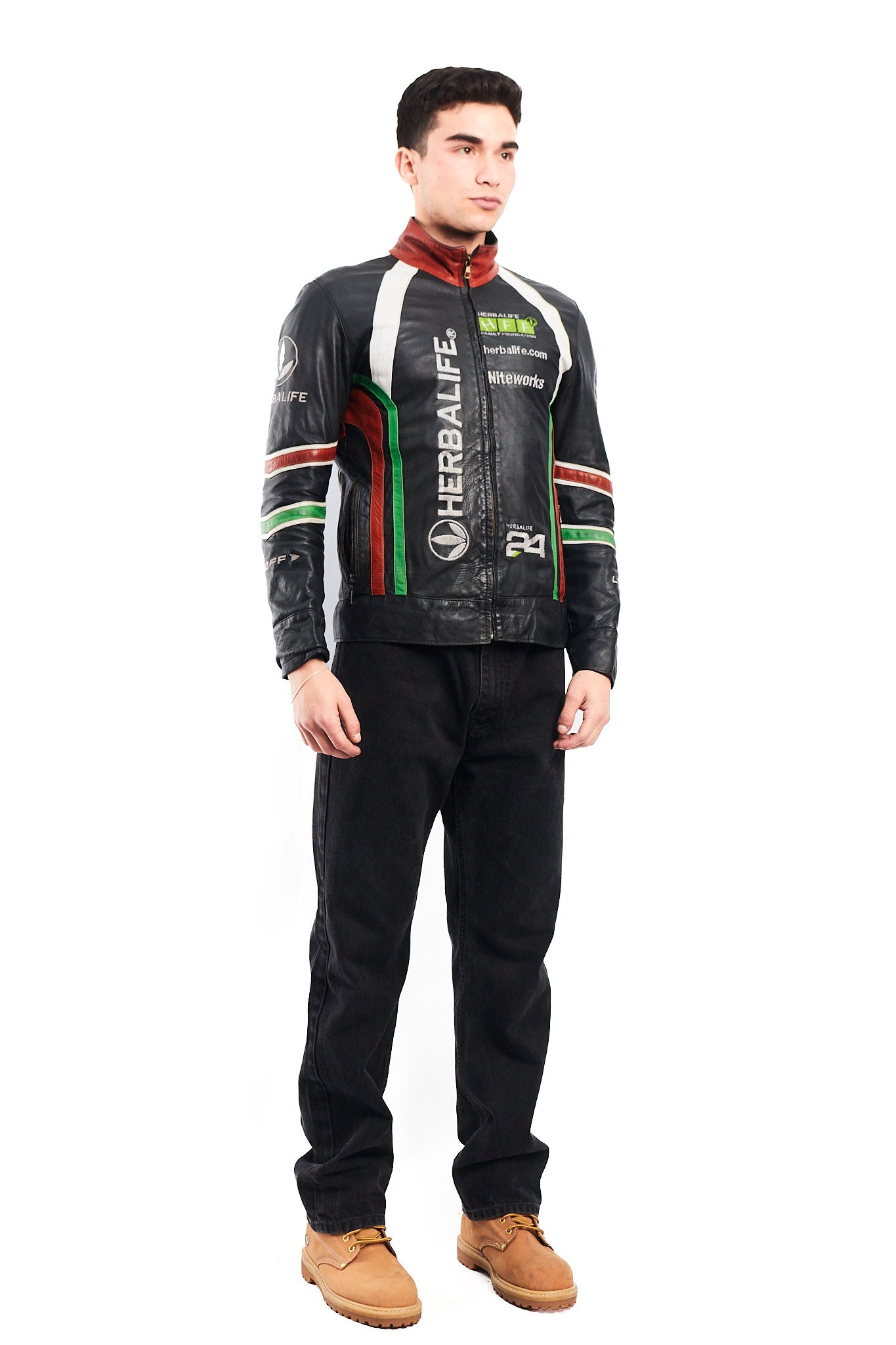 Vintage Herbalife Leather Racing Jacket (S/M)