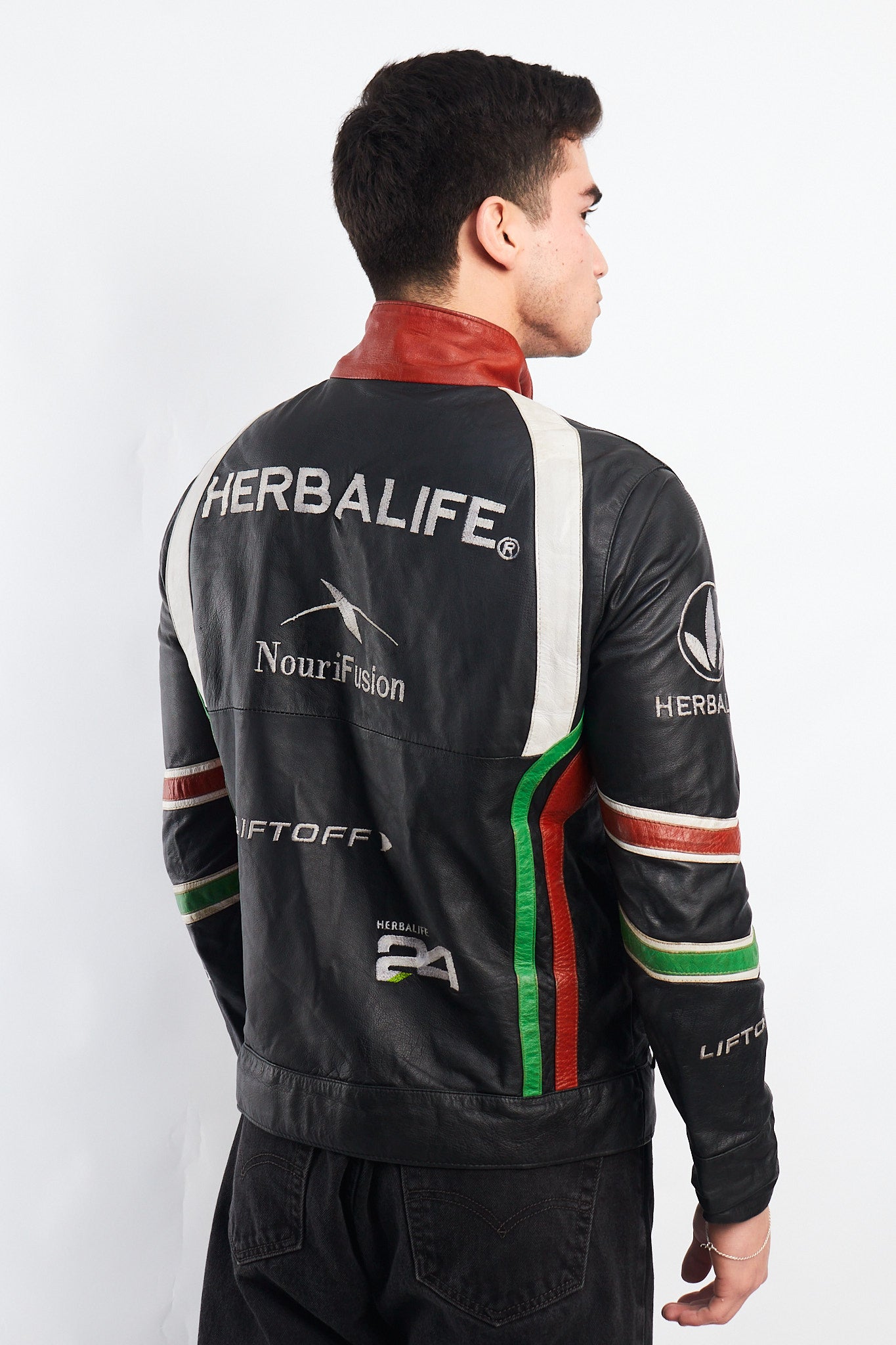 Vintage Herbalife Leather Racing Jacket (S/M)