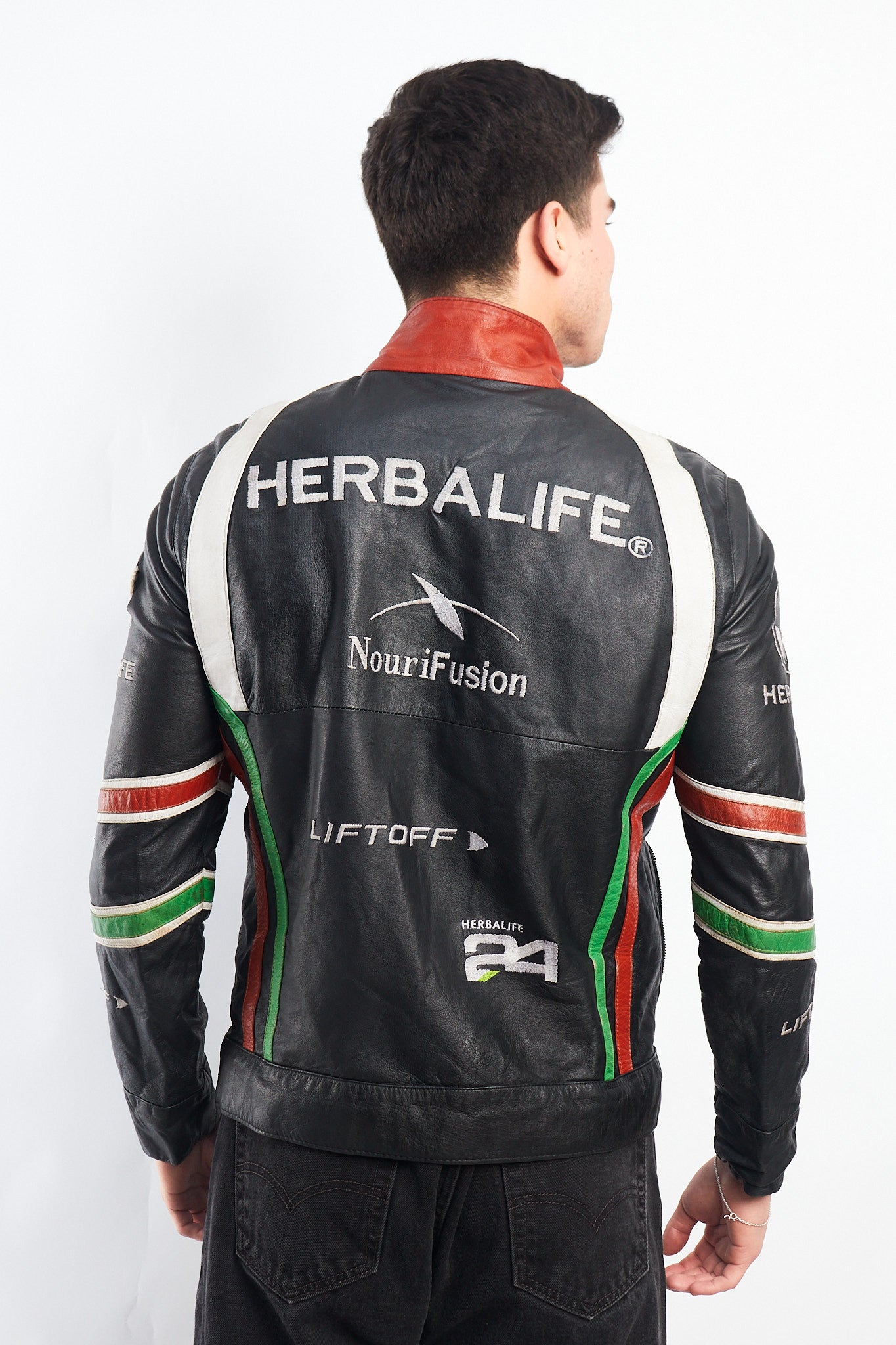 Vintage Herbalife Leather Racing Jacket (S/M)