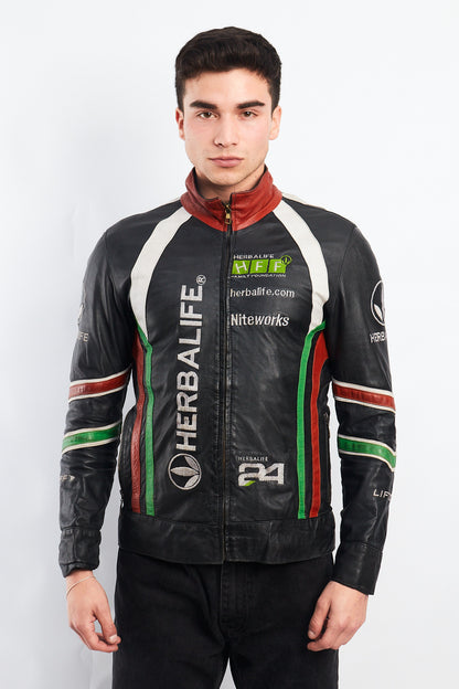 Vintage Herbalife Leather Racing Jacket (S/M)