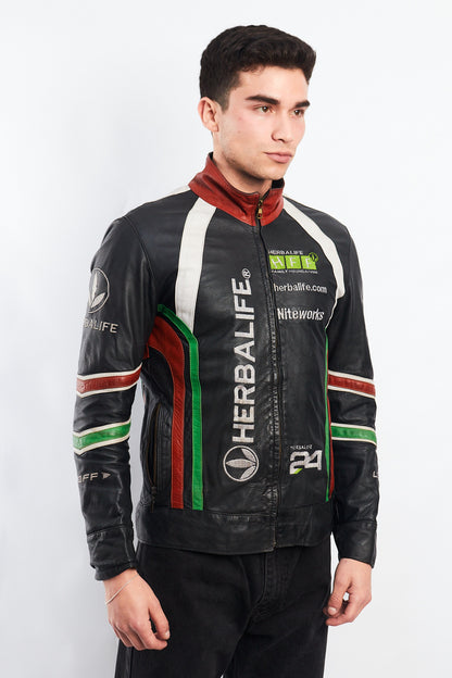 Vintage Herbalife Leather Racing Jacket (S/M)