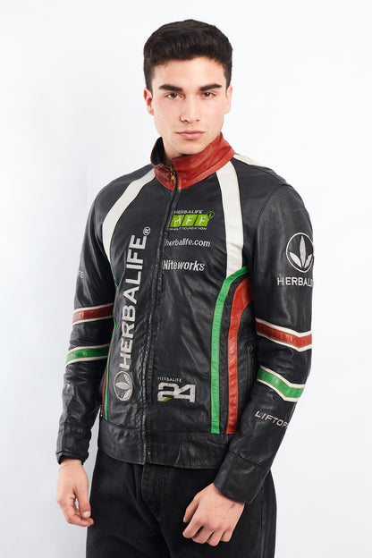 Vintage Herbalife Leather Racing Jacket (S/M)