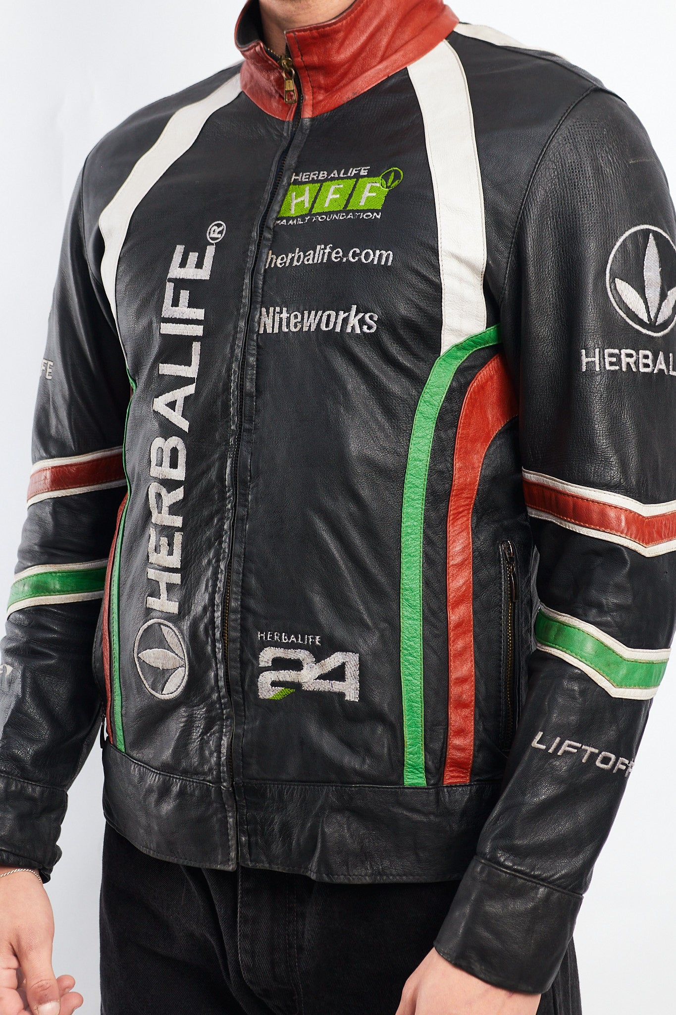 Vintage Herbalife Leather Racing Jacket (S/M)