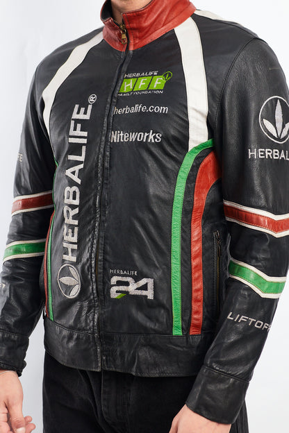 Vintage Herbalife Leather Racing Jacket (S/M)