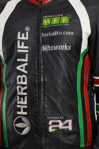 Vintage Herbalife Leather Racing Jacket (S/M)